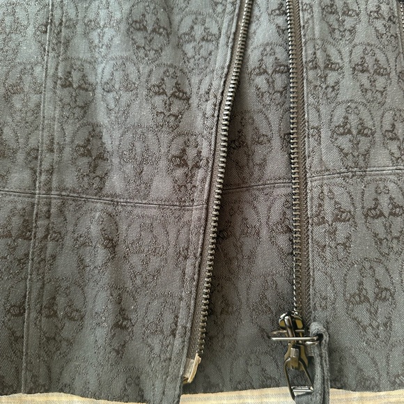 Thomas Wylde Cotton Motorcycle Style Jacket With All Over Skull Design Sz S - Picture 7 of 11